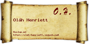 Oláh Henriett névjegykártya