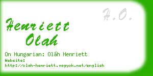 henriett olah business card